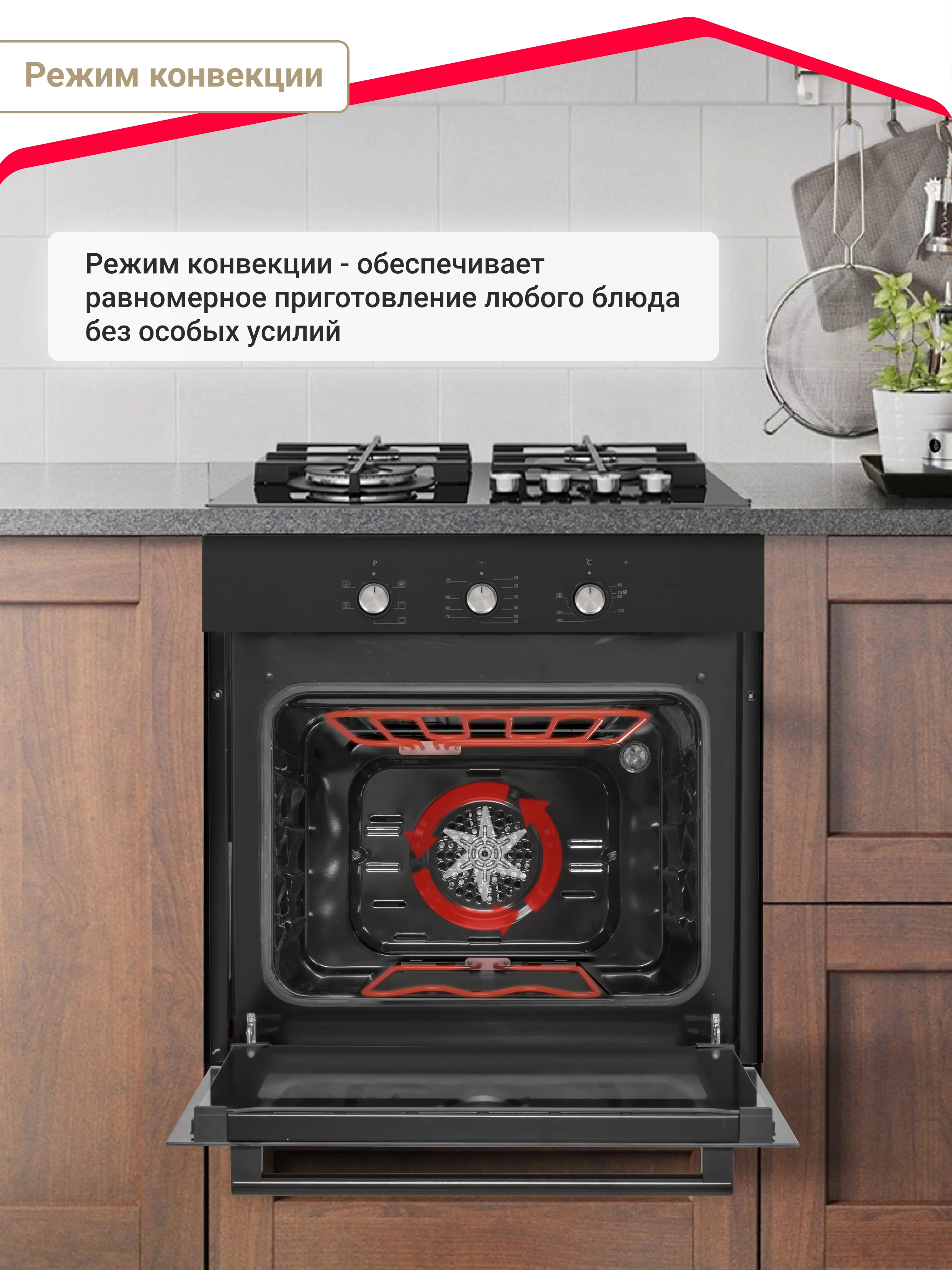 Электрический духовой шкаф Simfer B6EB16001 B6EM16001 B6EW16001, 5 режимов работы