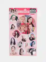 Розовый наклейки Стикерпак K-POP Stray Kids(Стрей Кидс),Blackpink(Блэкпинк),BTS (БТС) 12 листов