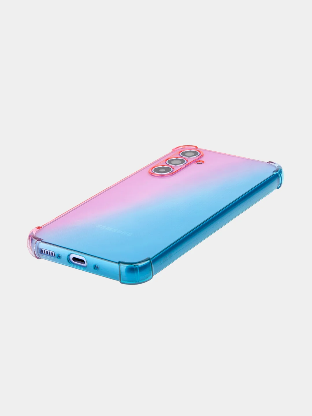 Розовый чехол для Samsung Galaxy A54 противоударный силиконовый ROSCO, прозрачный, усиленные углы