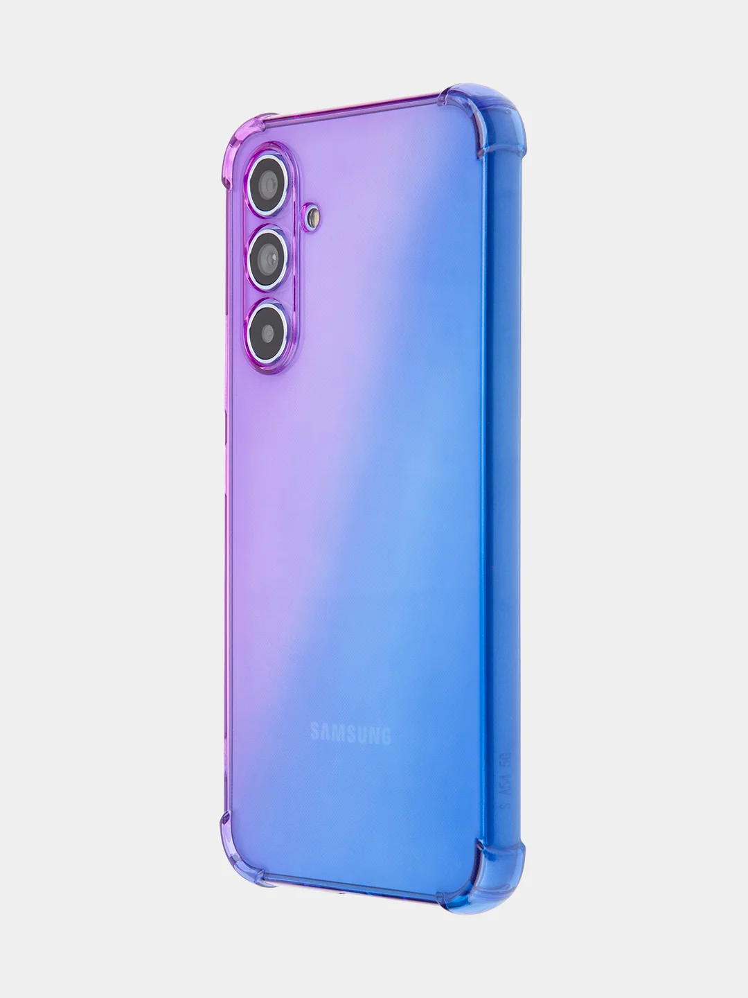 Фиолетовый чехол для Samsung Galaxy A54 противоударный силиконовый ROSCO, прозрачный, усиленные углы