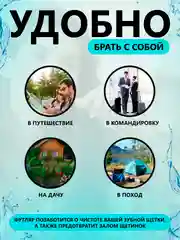 Бирюзовый футляр для зубной щетки и пасты