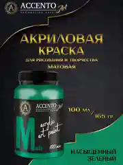 Акриловые краски для рисования на холсте  Насыщенный зеленый  100 мл, 165 г AccentO ART