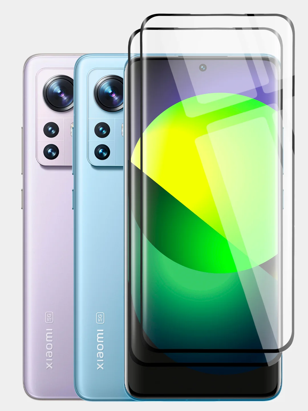 Прозрачный 1-2 шт стекло 3D для Xiaomi 12, 12X, 12S защитное BROSCORP закаленное со шпателем и рамкой