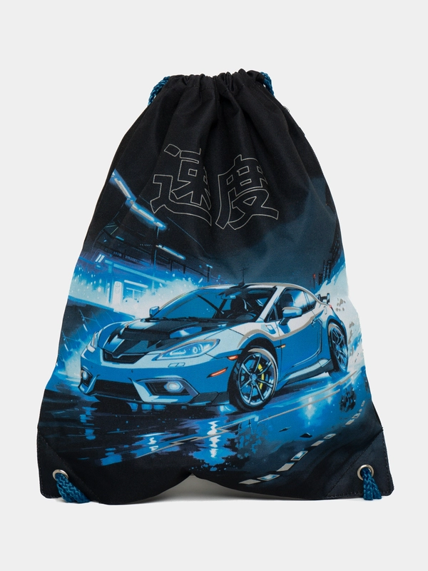 Мешок для обуви Brauberg Night race, сумка для сменки в школу, чехол с карманом, подкладка
