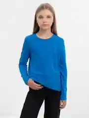 Синий футболка для девочки N.O.A. с длинным рукавом