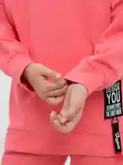 Розовый спортивный костюм из футера без начеса