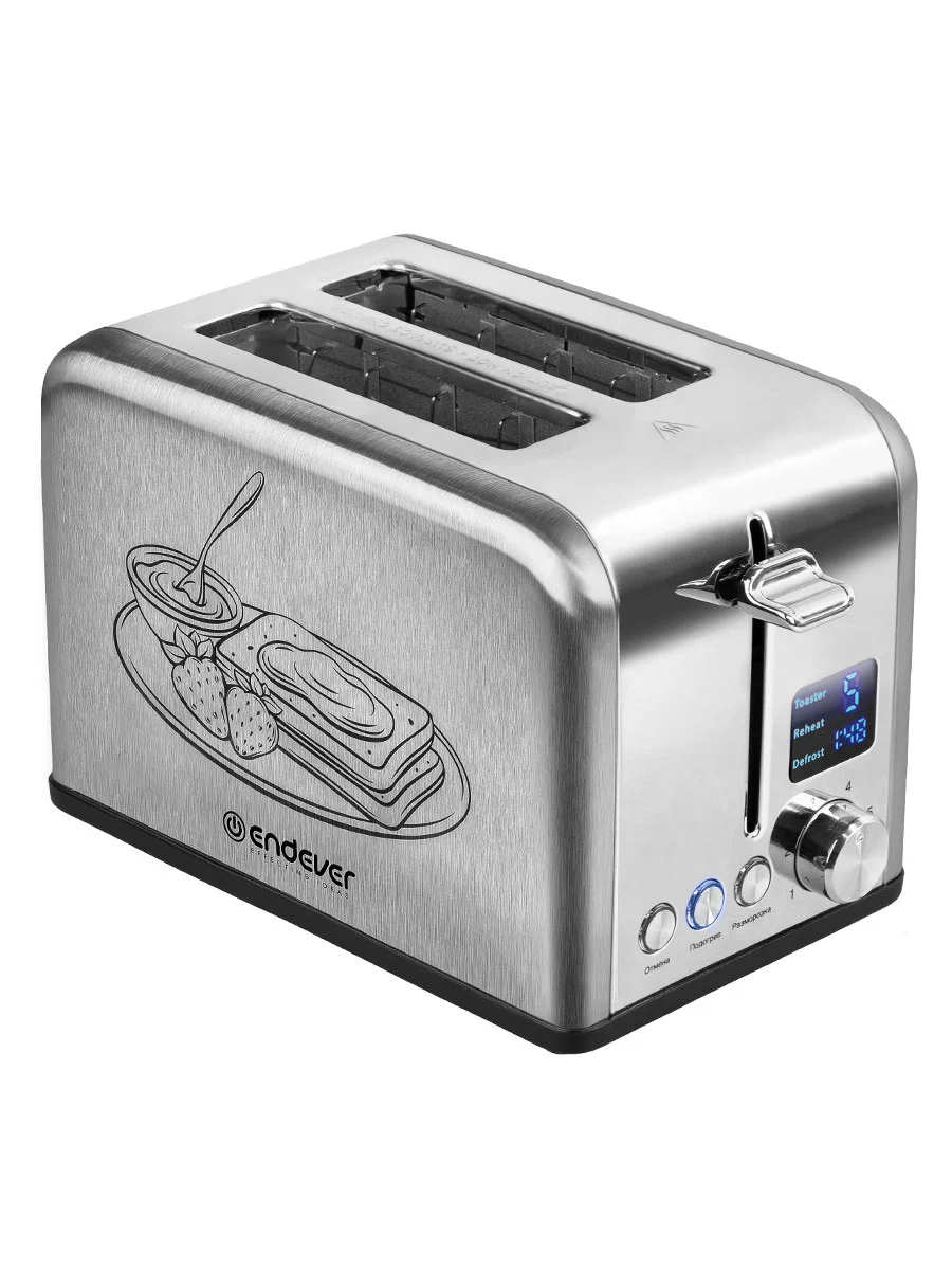 Серебряный электрический тостер Endever SkyLine ST-143