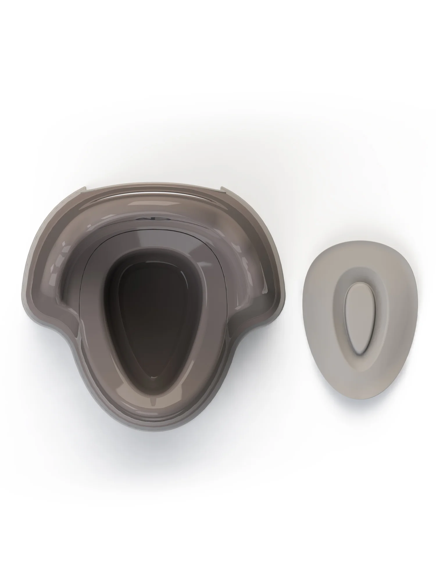 Серый горшок детский с крышкой AMAROBABY Ergonomic