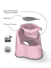 Розовый горшок детский с крышкой AMAROBABY Ergonomic