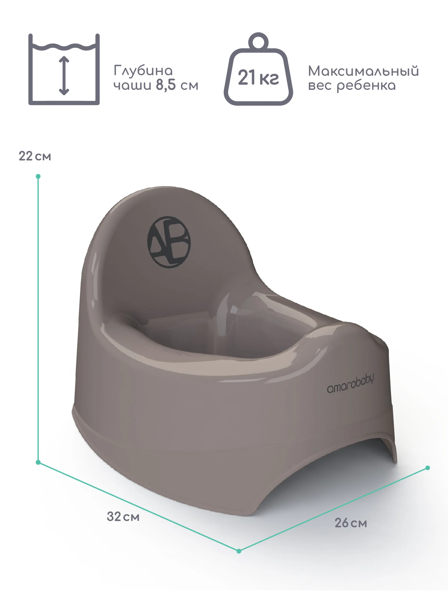 Серый горшок детский AMAROBABY Elect