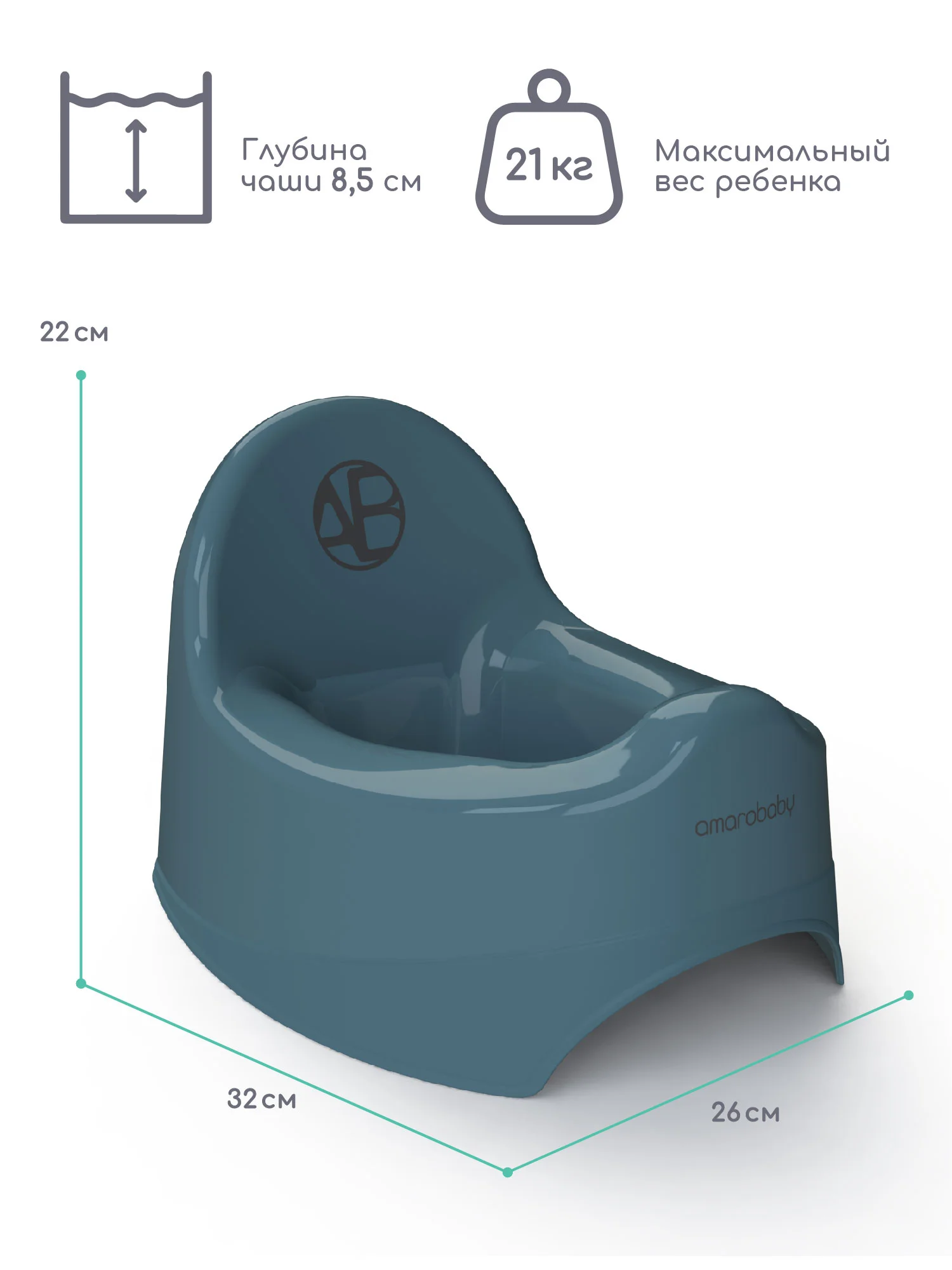 Бирюзовый горшок детский AMAROBABY Elect