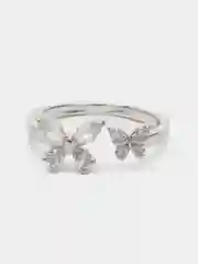 Белый кольцо женское с бабочкой
