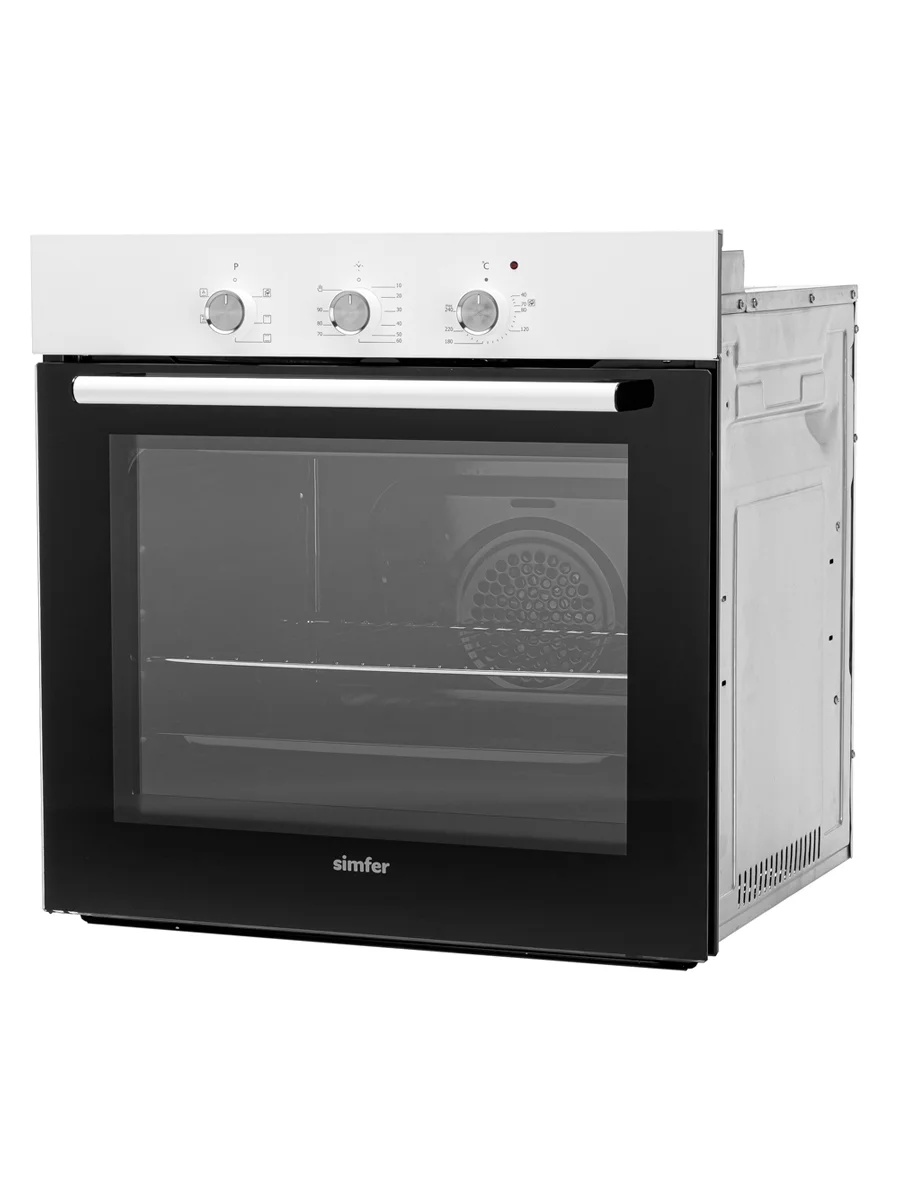 Белый электрический духовой шкаф Simfer B6EB16001 B6EM16001 B6EW16001, 5 режимов работы
