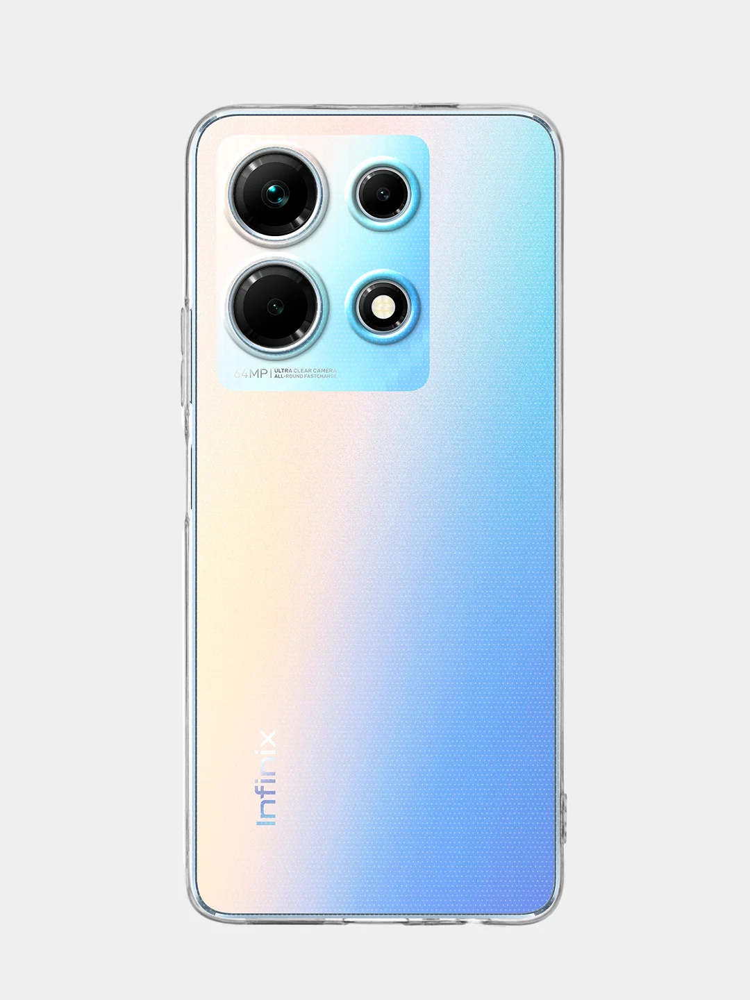 Прозрачный чехол для Infinix Note 30 силиконовый BROSCORP прозрачный с бортиком- защитой вокруг камер
