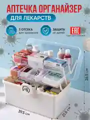 Аптечка домашняя, органайзер для лекарств, 39,5 х 21,5 х 26,5 см