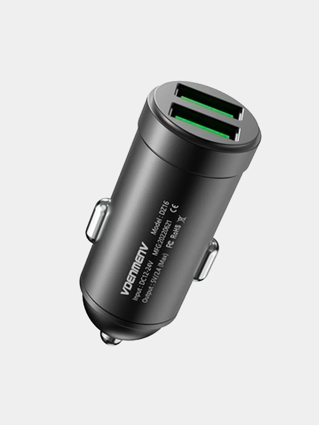 Красный автомобильное зарядное устройство 2 USB, 2,4А