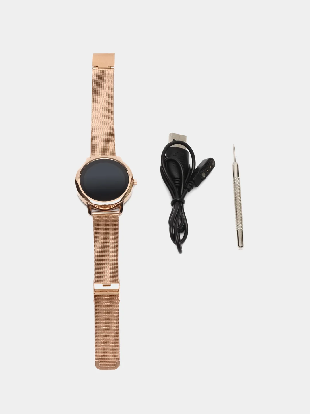 Золотой смарт часы женские наручные Smart Watch CF80 круглые