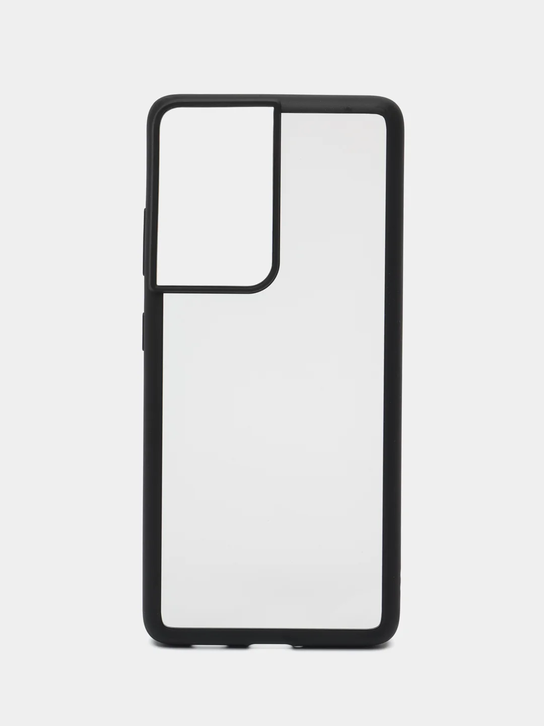 Черный прозрачный чехол для Samsung S21 Ultra / Самсунг S21 Ультра с силиконовым кантом