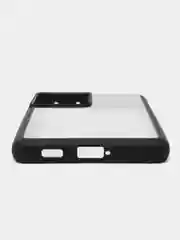Черный прозрачный чехол для Samsung S21 Ultra / Самсунг S21 Ультра с силиконовым кантом