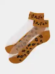 Бежевый женские носки, следки, леопард, носочки, капроновые