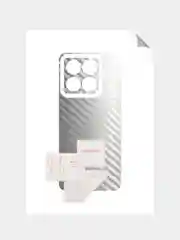 Серебряный защитная пленка для Xiaomi 14 под карбон,кожу,назад,на зад,заднюю часть,карбоновая,кожаная