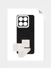 Черный защитная пленка для Xiaomi 14 под карбон,кожу,назад,на зад,заднюю часть,карбоновая,кожаная