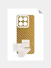 Золотой защитная пленка для Xiaomi 14 под карбон,кожу,назад,на зад,заднюю часть,карбоновая,кожаная