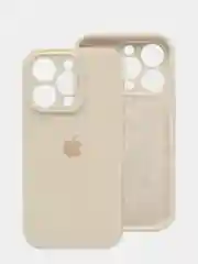 Бежевый чехол iPhone, Айфон 11, 13, 14, 15, 16 Про Макс, Pro Max, силиконовый