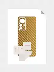 Золотой защитная пленка для Xiaomi 12T под карбон,кожу,назад,на зад,заднюю,карбоновая,кожаная