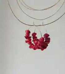 Серьги кольца с натуральными камнями