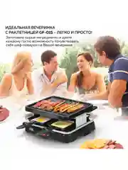 Мини гриль-раклетница 2 в 1 GFGRIL GF-015, многофункциональный