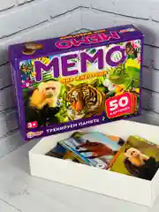 Развивающая детская настольная игра Карточная мемо мэмори Мир животных Тренируем память