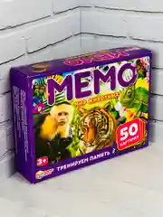 Развивающая детская настольная игра Карточная мемо мэмори Мир животных Тренируем память