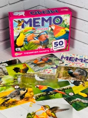 Детская настольная игры Мэмори развивающие карточки 50 Мемори Мемо Птицы изучаем пернатых