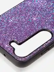 Синий блестящий чехол для Samsung Galaxy S23 пластиковый ROSCO со стразами силиконовая окантовка