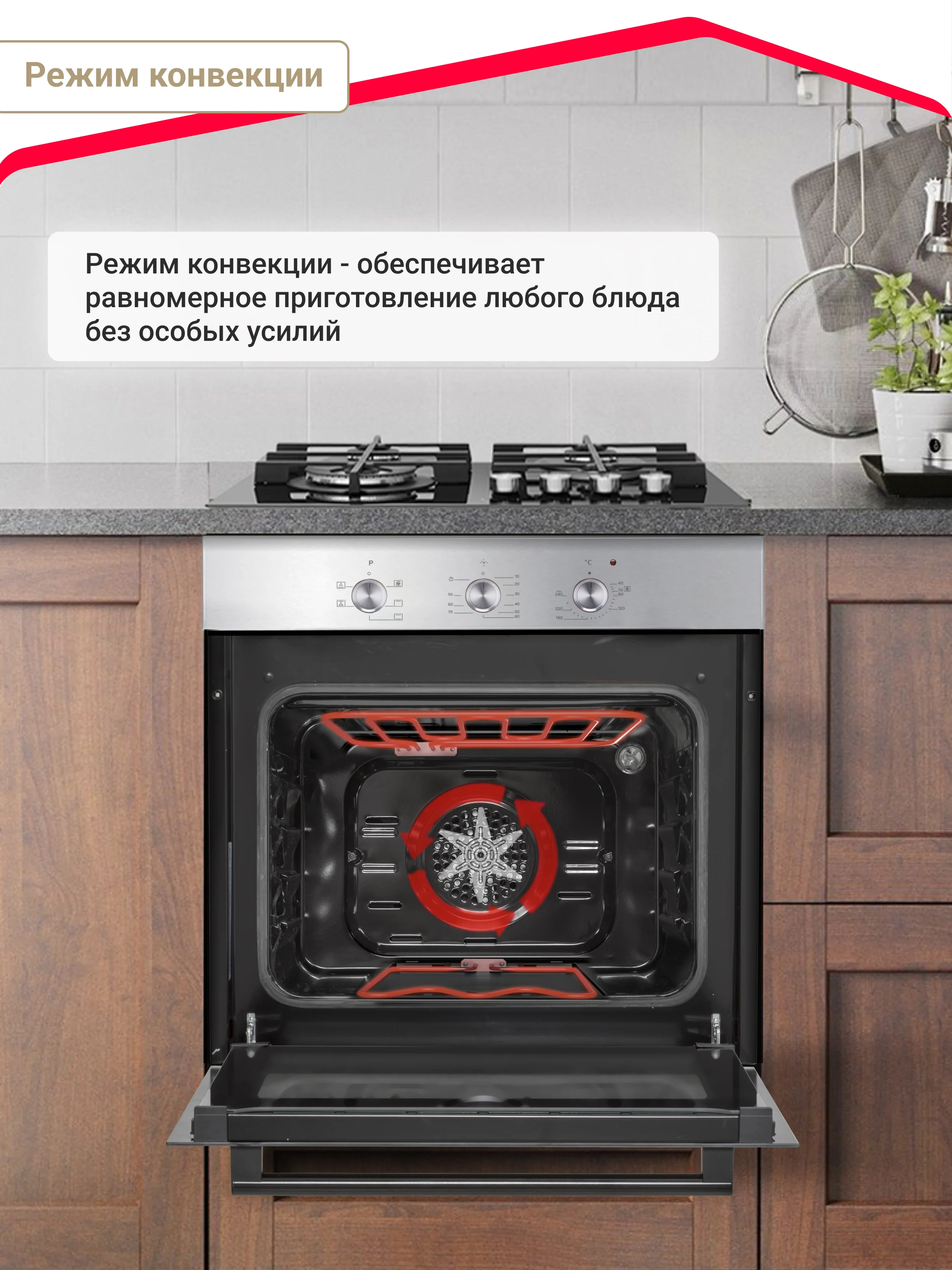 Серебряный электрический духовой шкаф Simfer B6EB16001 B6EM16001 B6EW16001, 5 режимов работы