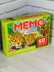 Настольная игра для детей Мэмори карточная карты 50 Животные мемо мемори развитие памяти
