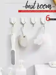Набор самоклеящихся крючков для кухни и ванной, 6 штук