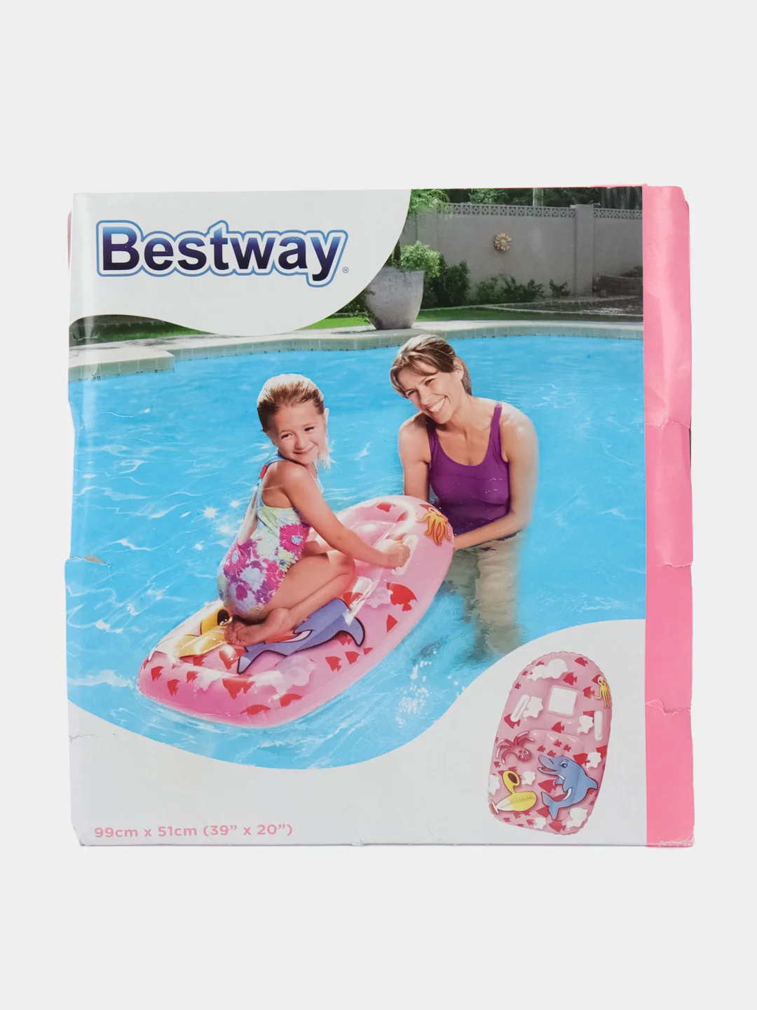 Надувная доска для плавания с ручками, 99х51см ТМ "Bestway"