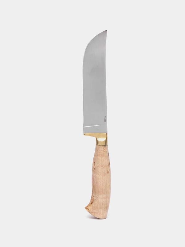 Нож узбекский Пчак 95x18, рукоять карельская береза, кожаные ножны. Ручная работа