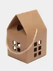 Коричневый коробка самосборная "Домик", 15 шт, белый, крафт, Color Si