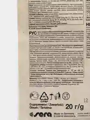 Sera корм для цихлид растительноядных GRANUGREEN, пакетик, 20 г