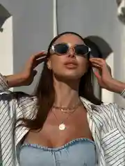 Оливковый очки солнцезащитные, имиджевые, очки женские