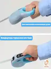 Голубой поводок рулетка для собак и кошек, пластик, нейлон, 5 метров