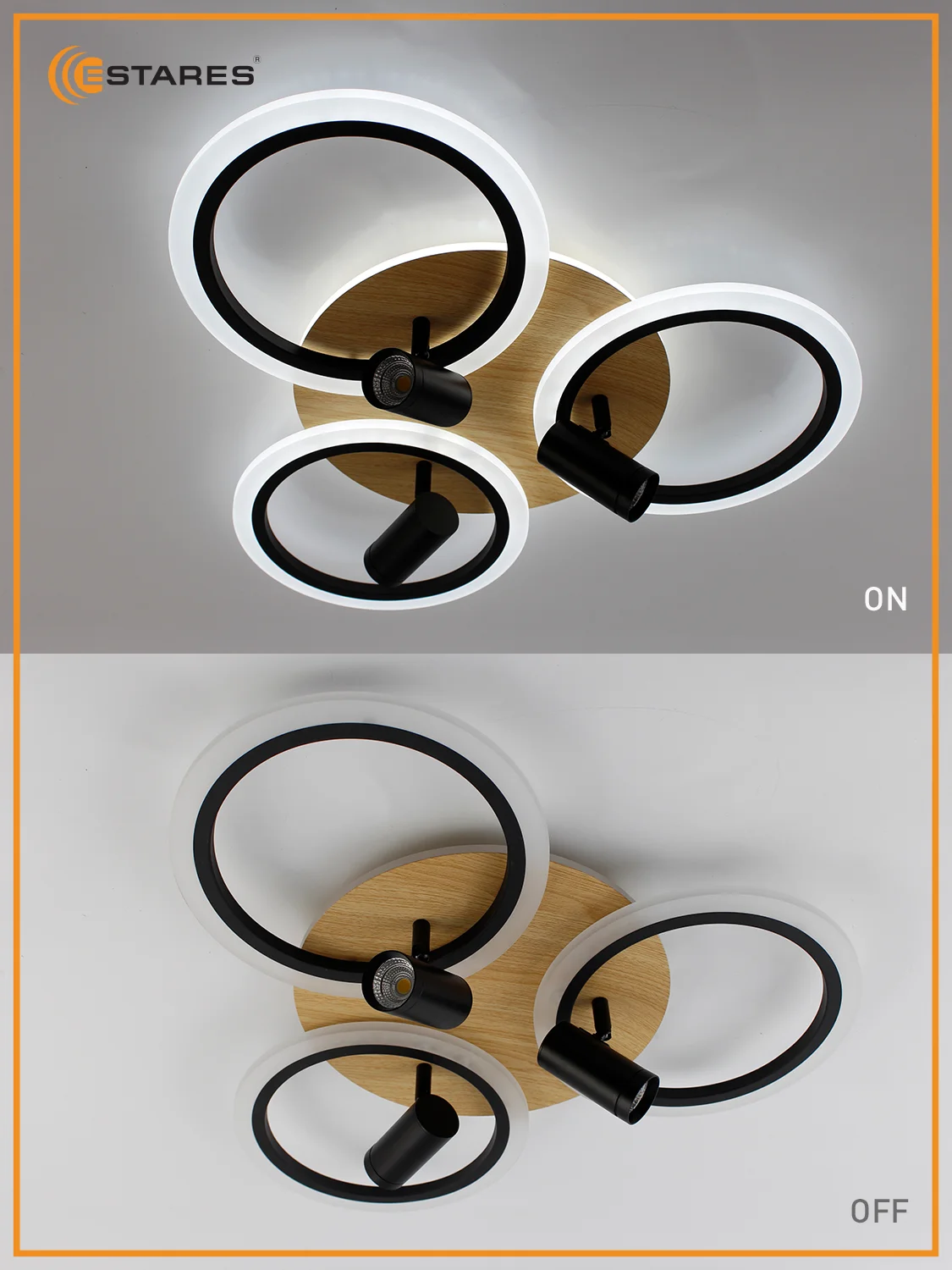 Управляемая потолочная люстра светодиодная с пультом Estares SONNE downlight 80W,до25 кв.м