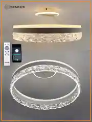 Управляемая потолочная люстра светодиодная с пультом Estares STELLA C ICE 90W, до25 кв.м
