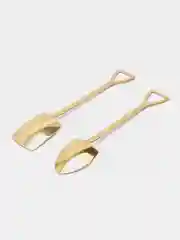 Серебряный подарочные сувенирные ложки, ложки-лопата, 2 шт, в футляре