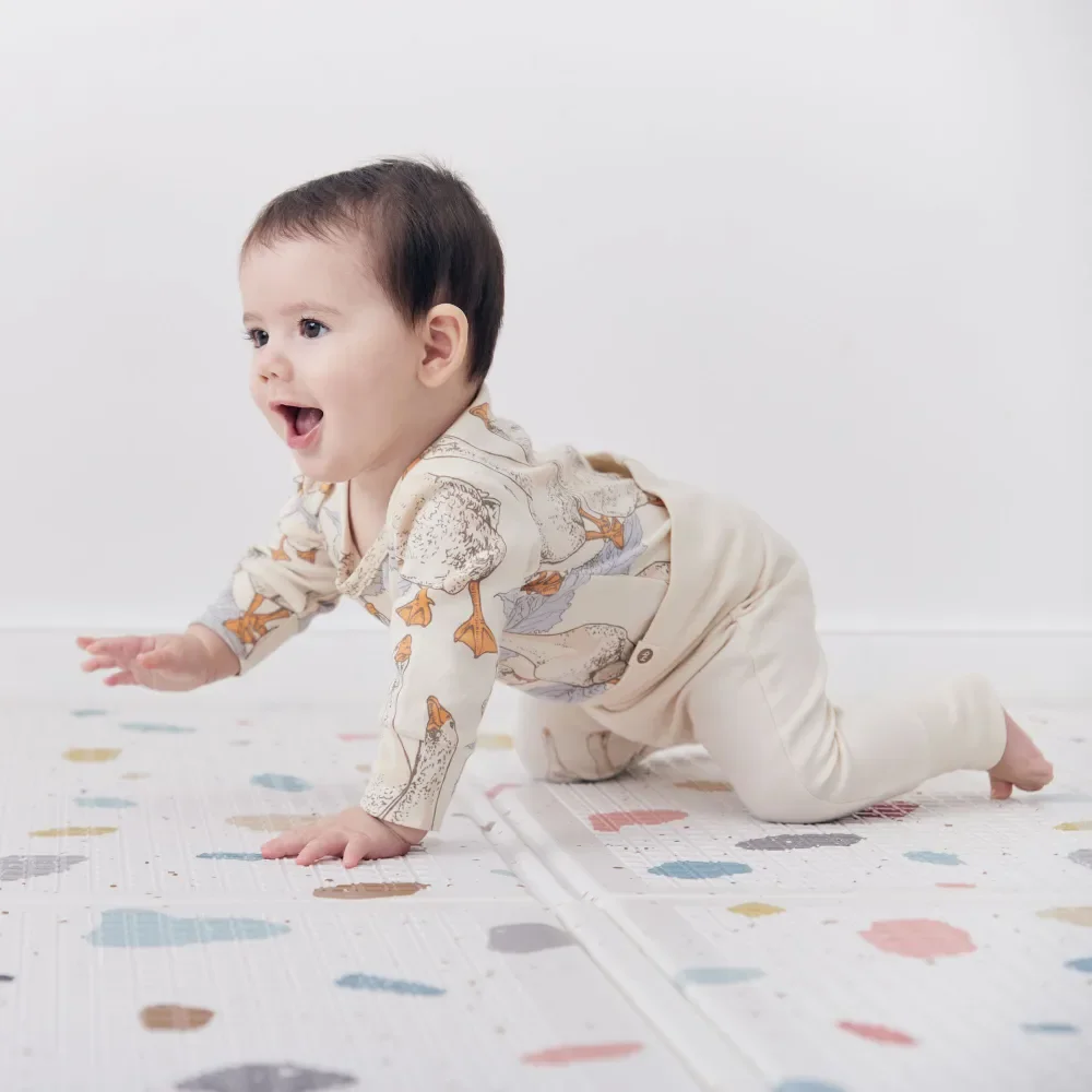 Коврик Happy Baby Soft Floor, складной, детский, белый, с принтом, 195х145 см