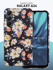 Черный чехол для Samsung Galaxy A54 A34 A24 S23 S24 с принтом пластиковый ROSCO матовый тонкий