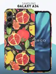 Красный чехол для Samsung Galaxy A54 A34 A24 S23 S24 с принтом пластиковый ROSCO матовый тонкий